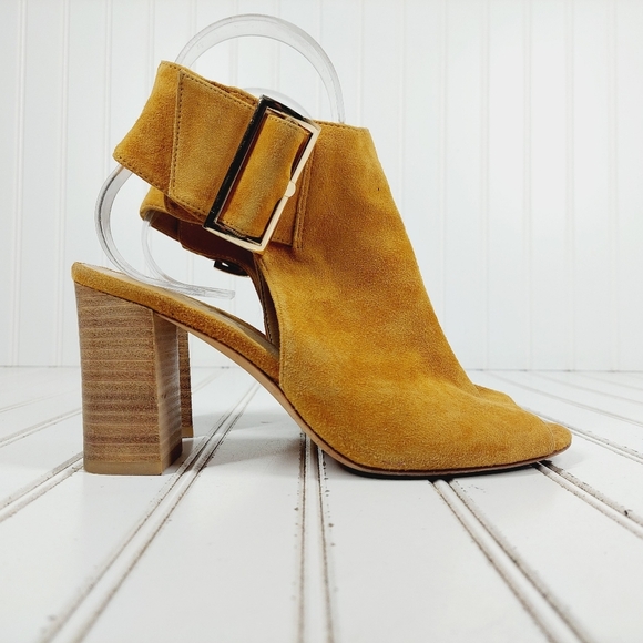 Vaneli Belle Tan Suede Block Heel Classic Open Toe Mules M157 - Picture 5 of 13
